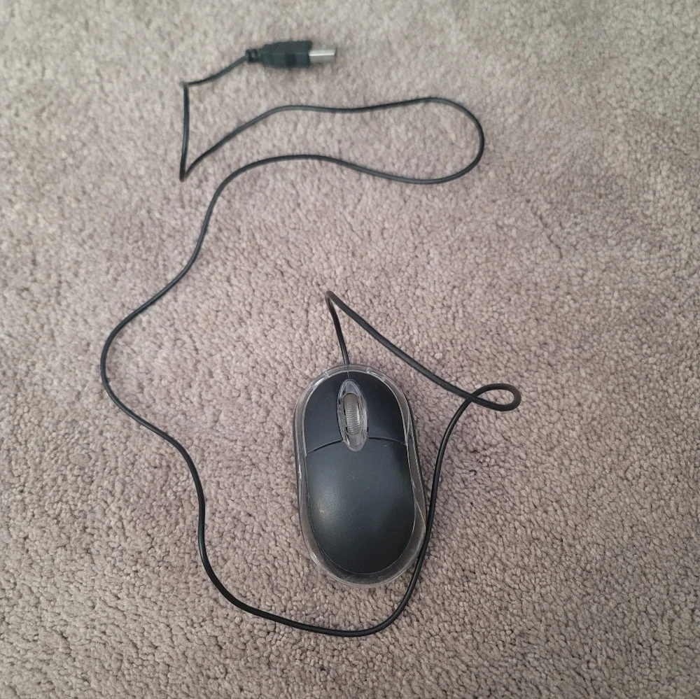 Optical Corded USB Mouse Black